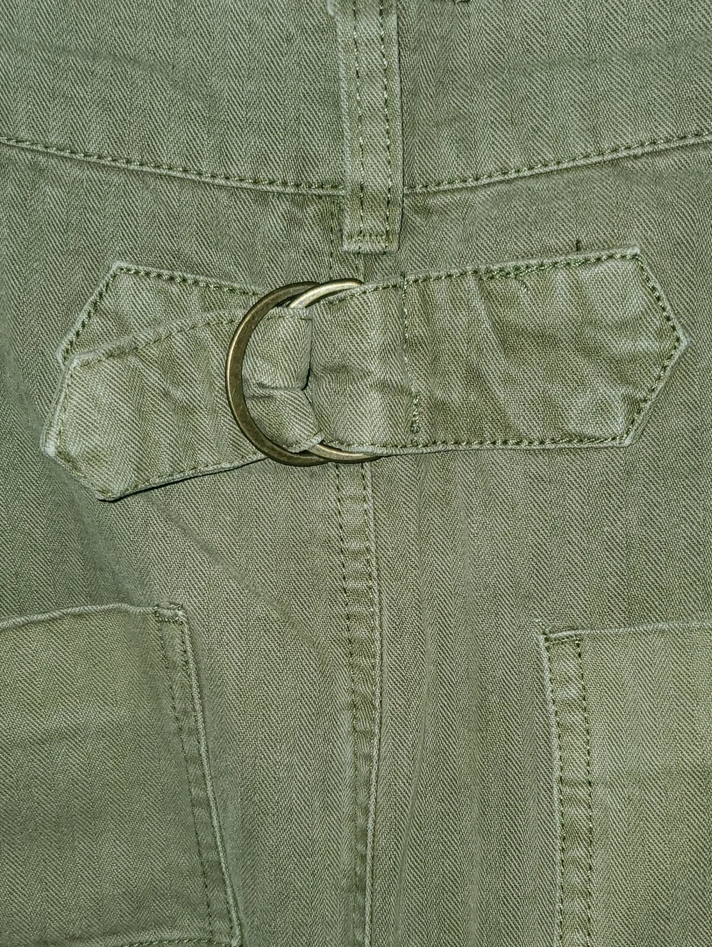 Free People Wide Legged High Rise Cropped Olive Army Green Pants Size 6